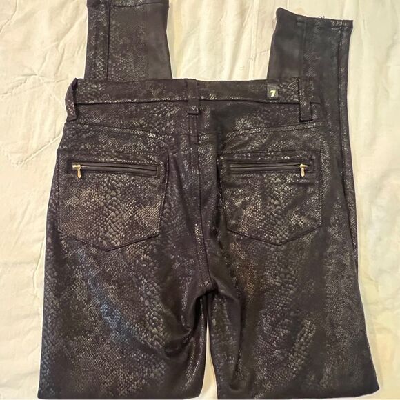 7 For All Mankind Black Snakeskin Pants - Picture 6 of 12